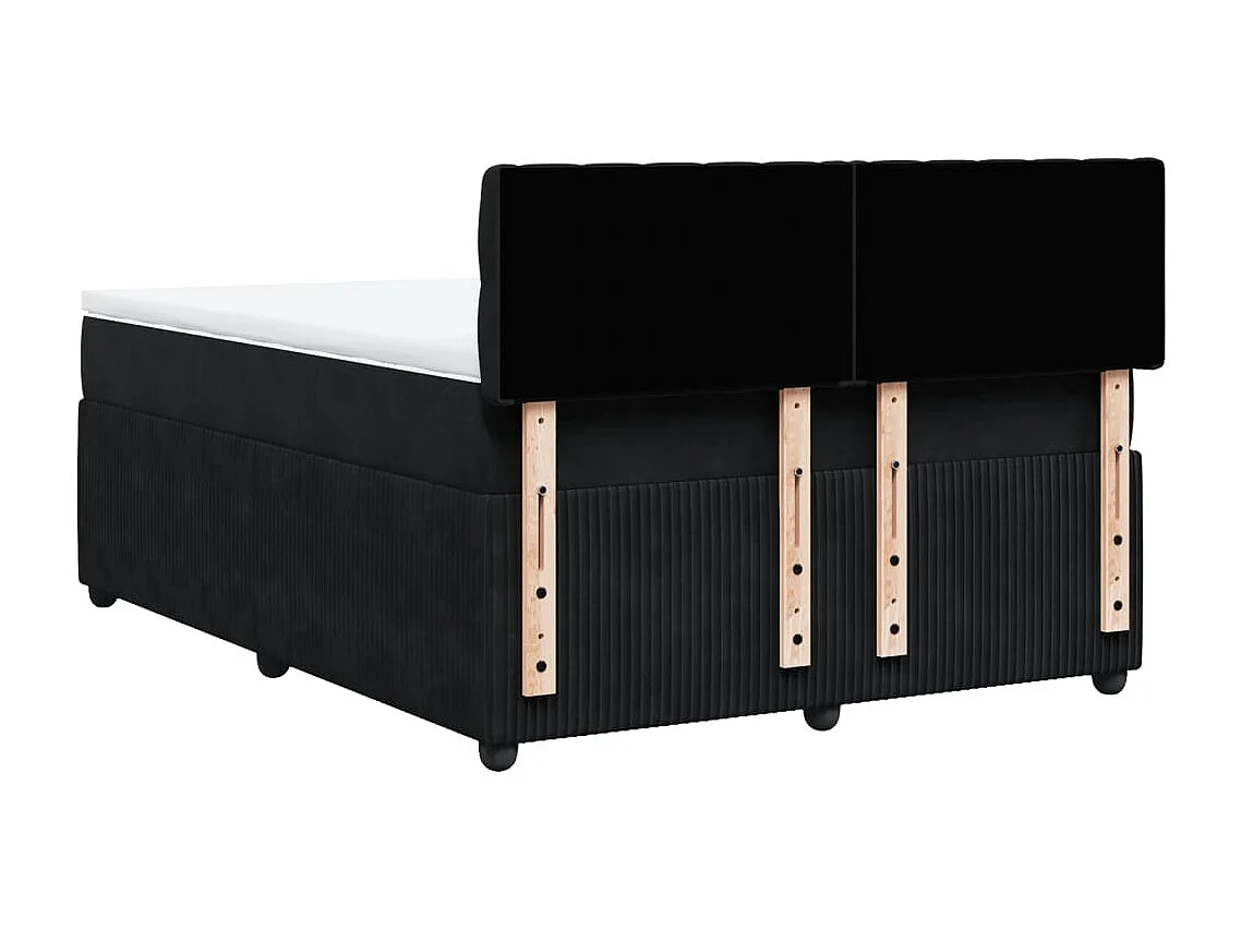 Boxspringbett mit Matratze Schwarz 140x200 cm Samt