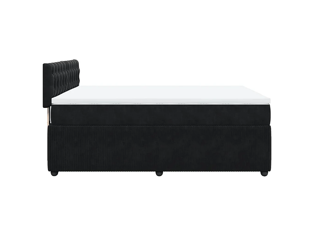 Cama com molas/colchão 140x200 cm veludo preto