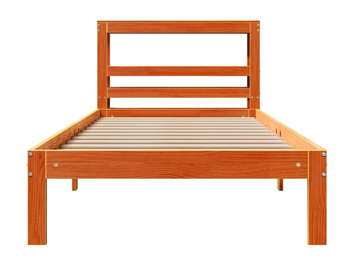 Massivholzbett ohne Matratze Wachsbraun 100x200 Kiefernholz
