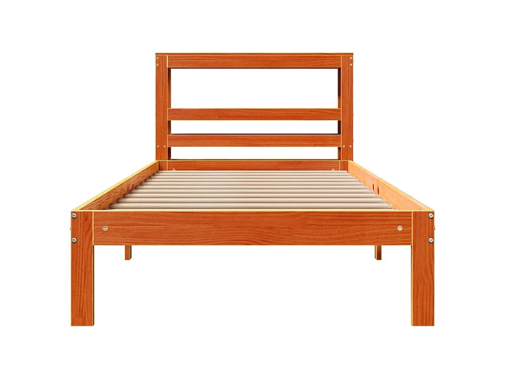 Cama sem colchão 100x200 cm pinho maciço castanho-mel