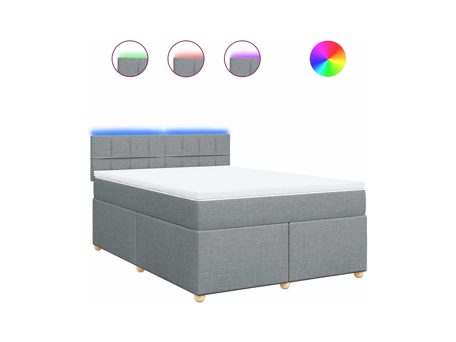 Boxspringbett mit Matratze Hellgrau 140x190 cm Stoff