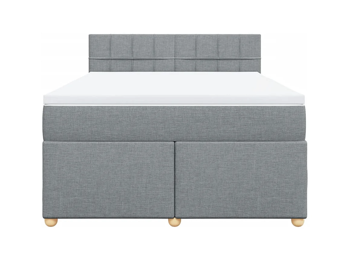 Boxspringbett mit Matratze Hellgrau 140x190 cm Stoff