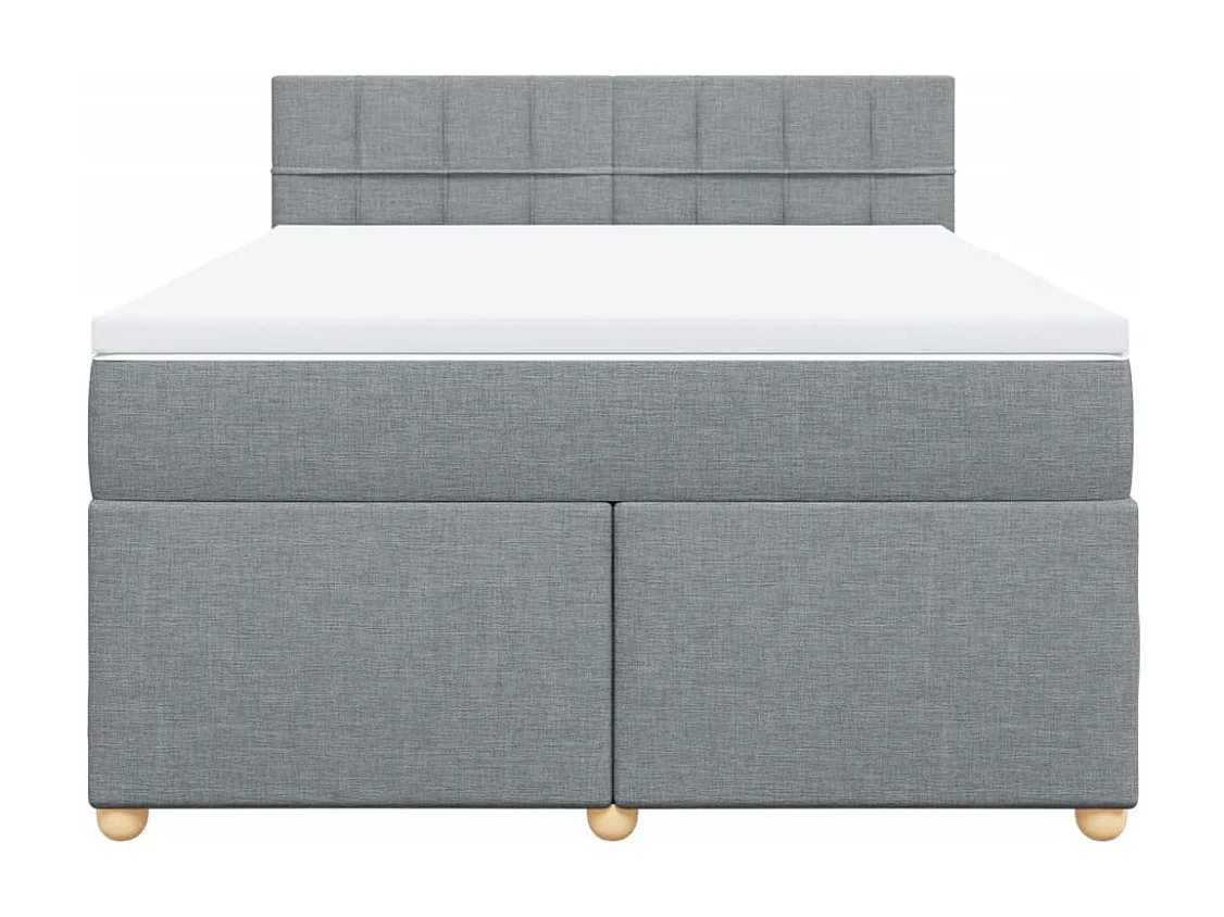 Sommier à lattes de lit avec matelas Gris clair 140x190cm Tissu