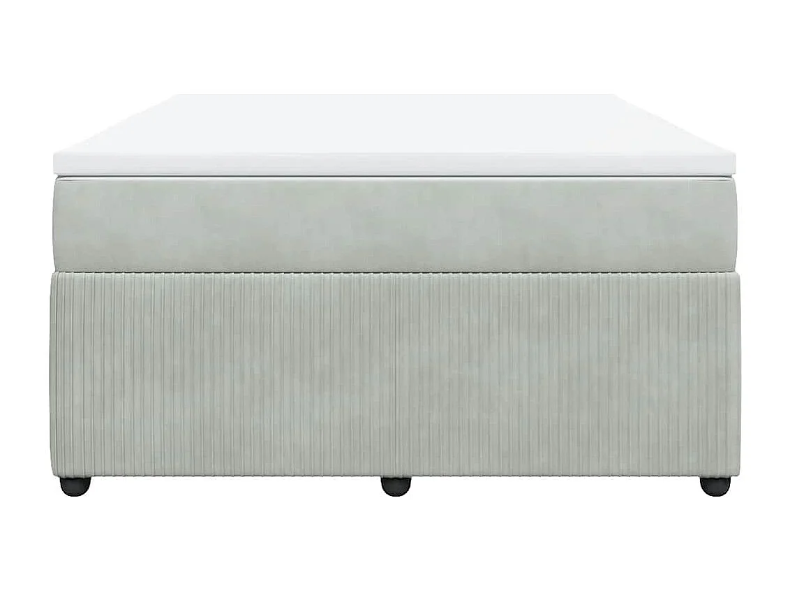 Boxspringbett mit Matratze Hellgrau 140x190 cm Samt