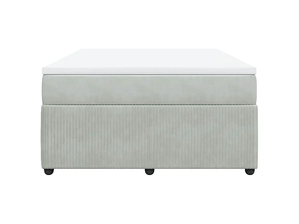Sommier à lattes de lit et matelas Gris clair 140x190cm Velours