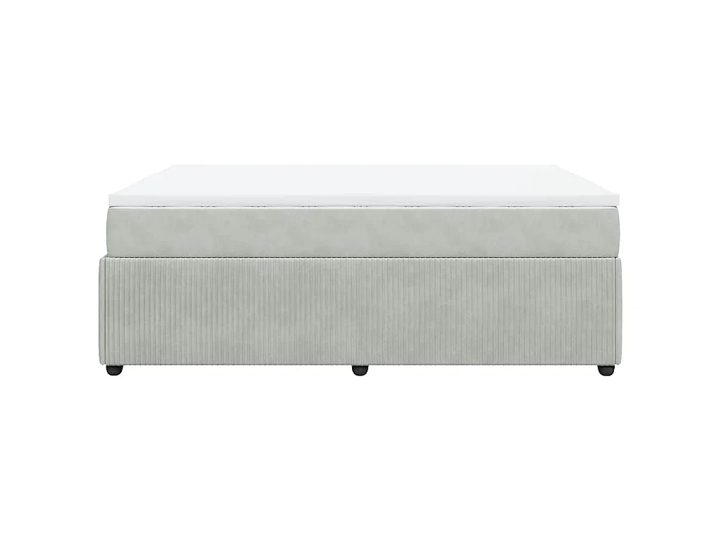 Sommier à lattes de lit et matelas Gris clair 140x190cm Velours
