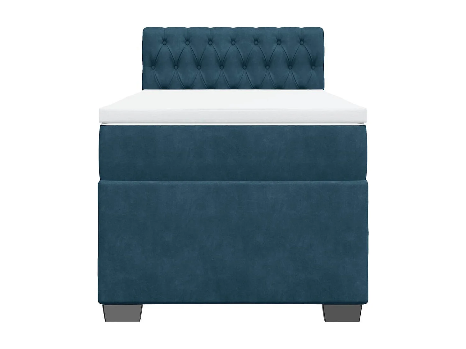 Sommier à lattes de lit avec matelas bleu 90x200 cm velours