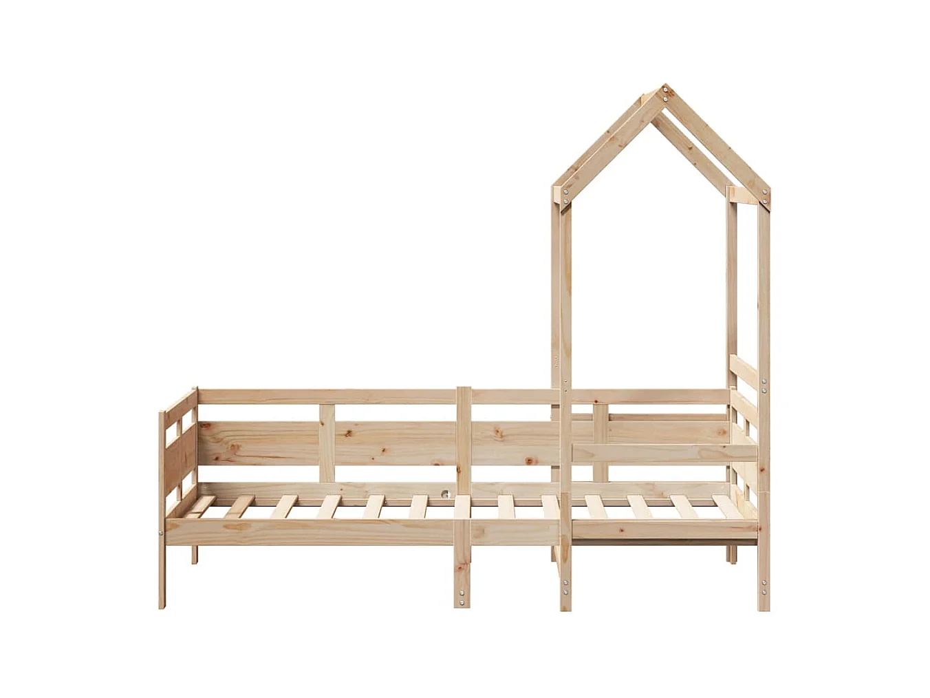 Sofá cama con techo madera maciza de pino 90x190 cm