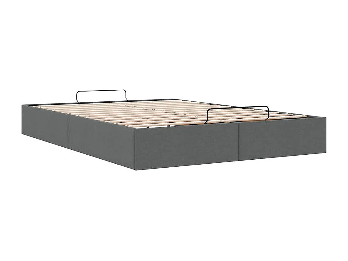 Ottoman-Bett ohne Matratze Dunkelgrau 140x200 cm Stoff