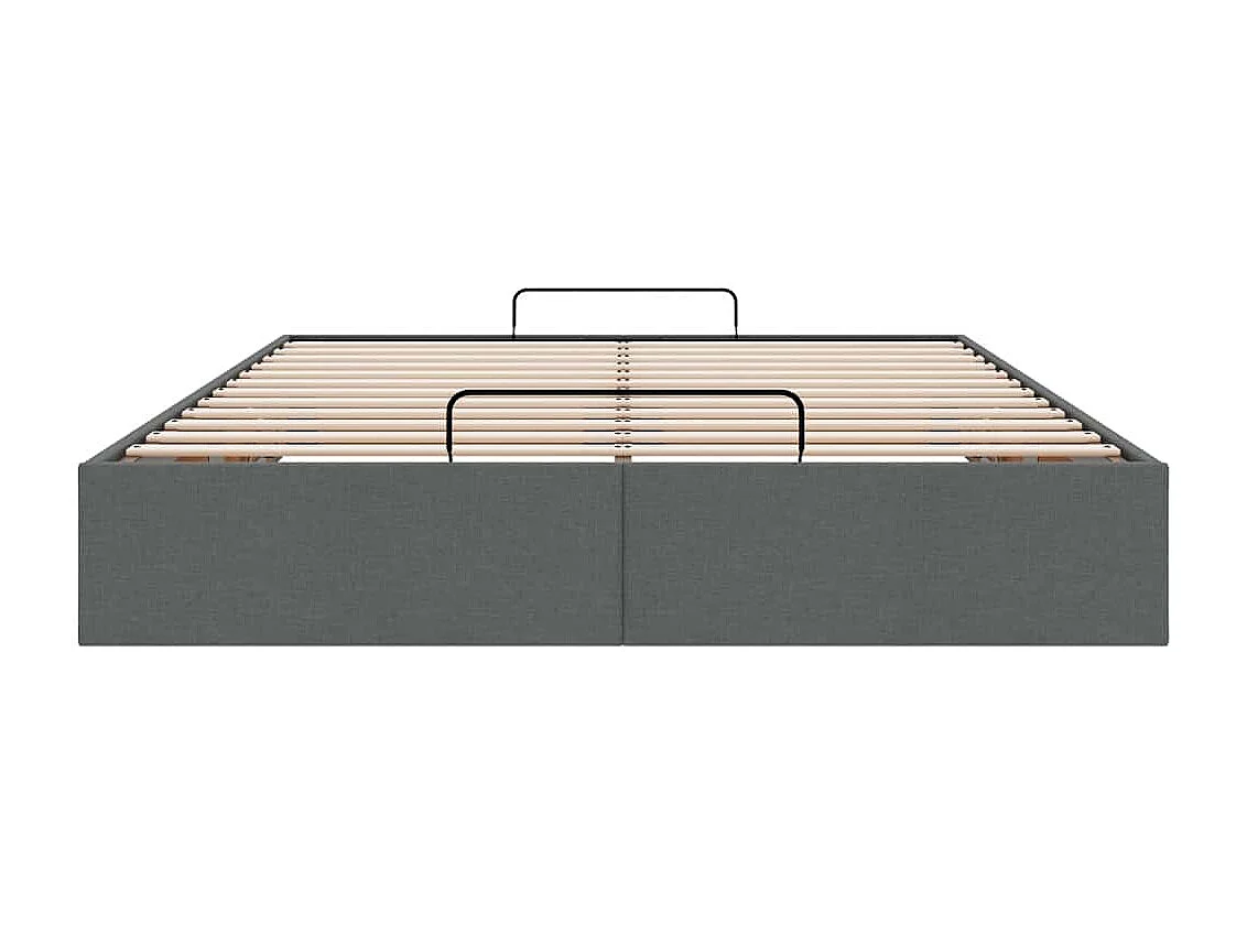 Ottoman-Bett ohne Matratze Dunkelgrau 140x200 cm Stoff
