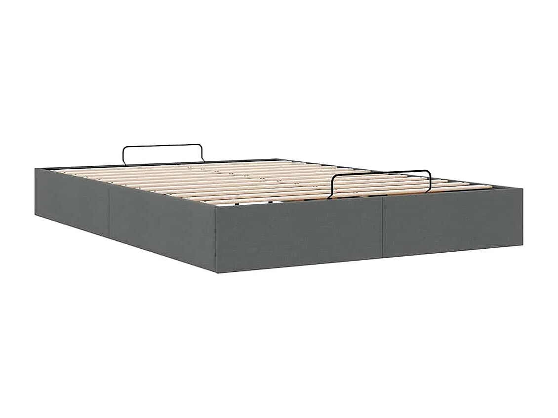 Ottoman-Bett ohne Matratze Dunkelgrau 140x200 cm Stoff