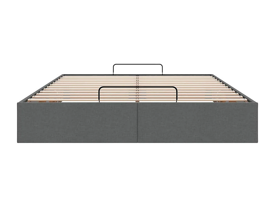 Ottoman-Bett ohne Matratze Dunkelgrau 140x200 cm Stoff
