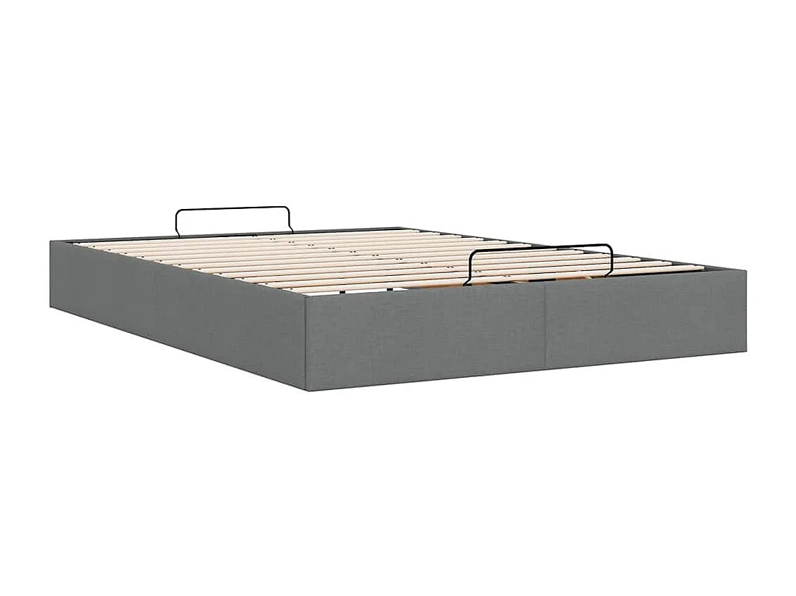 Ottoman-Bett ohne Matratze Dunkelgrau 140x200 cm Stoff