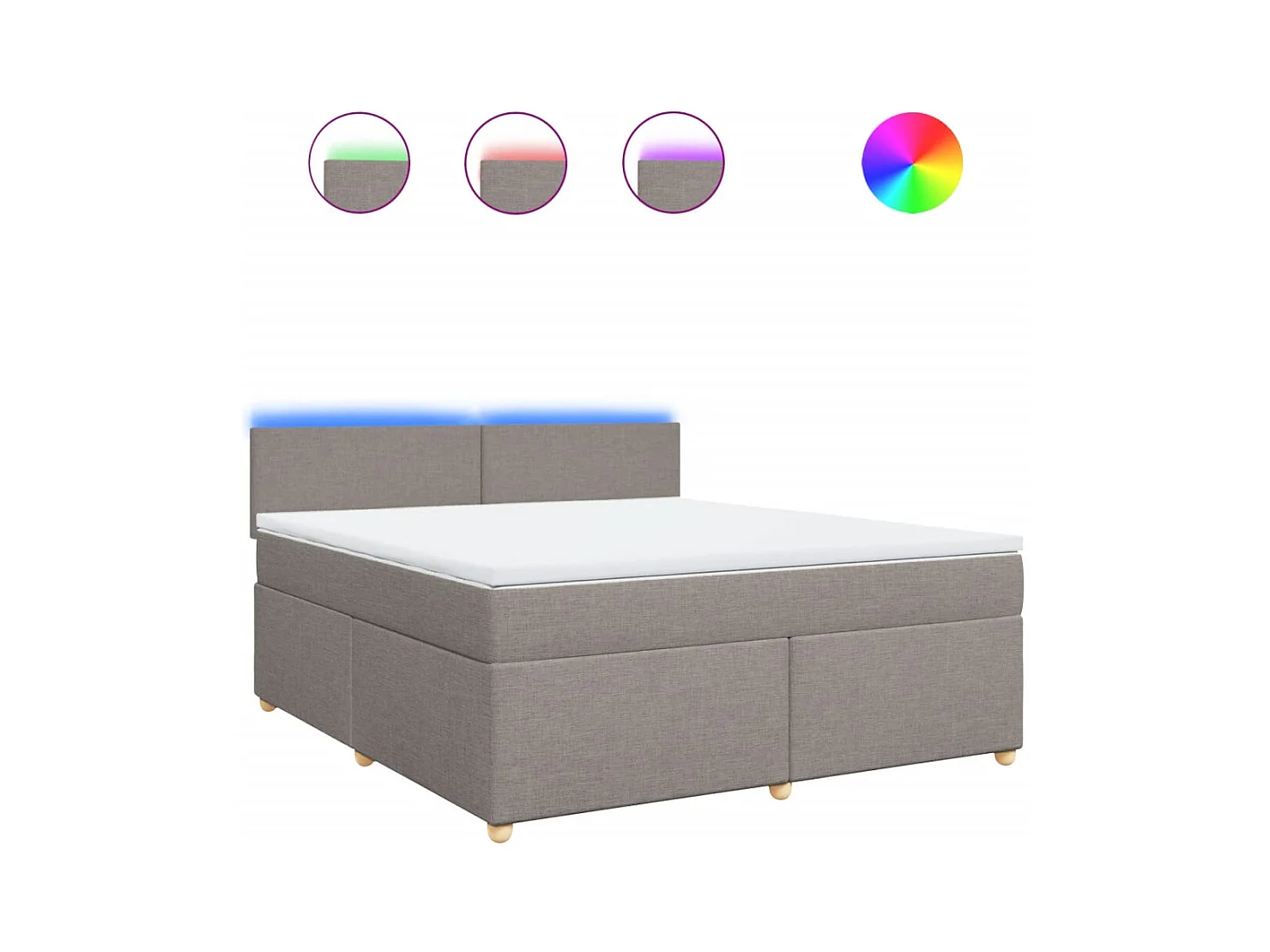 Boxspring met matras stof taupe 180x200 cm