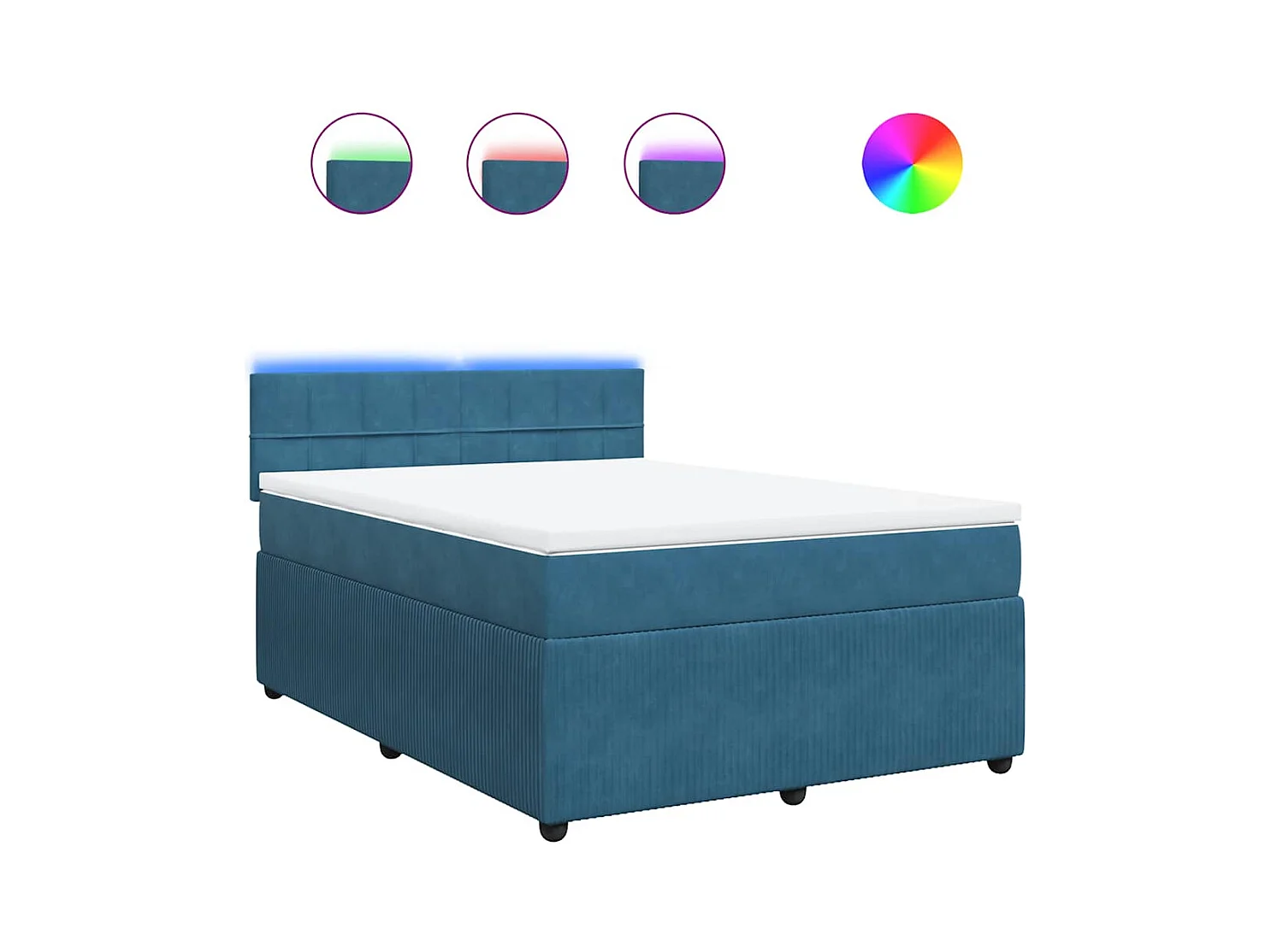 Boxspring met matras fluweel blauw 140x200 cm