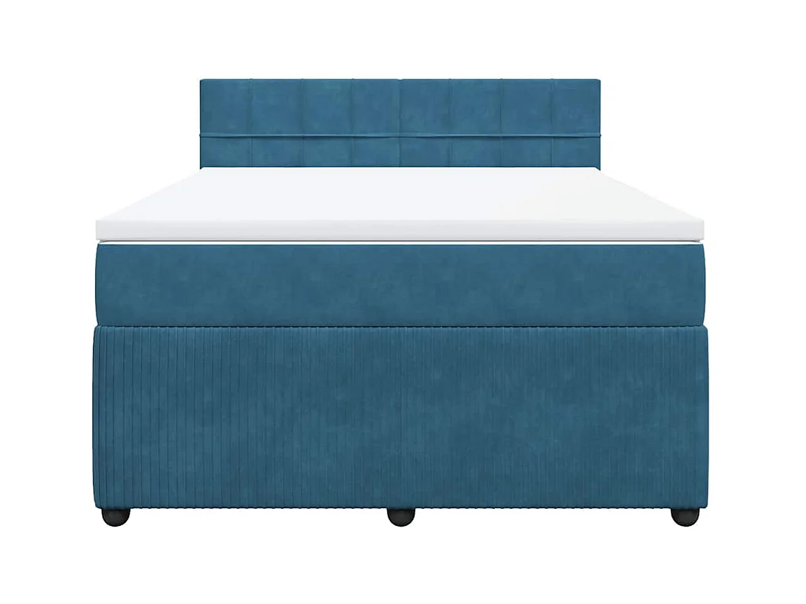 Boxspring met matras fluweel blauw 140x200 cm