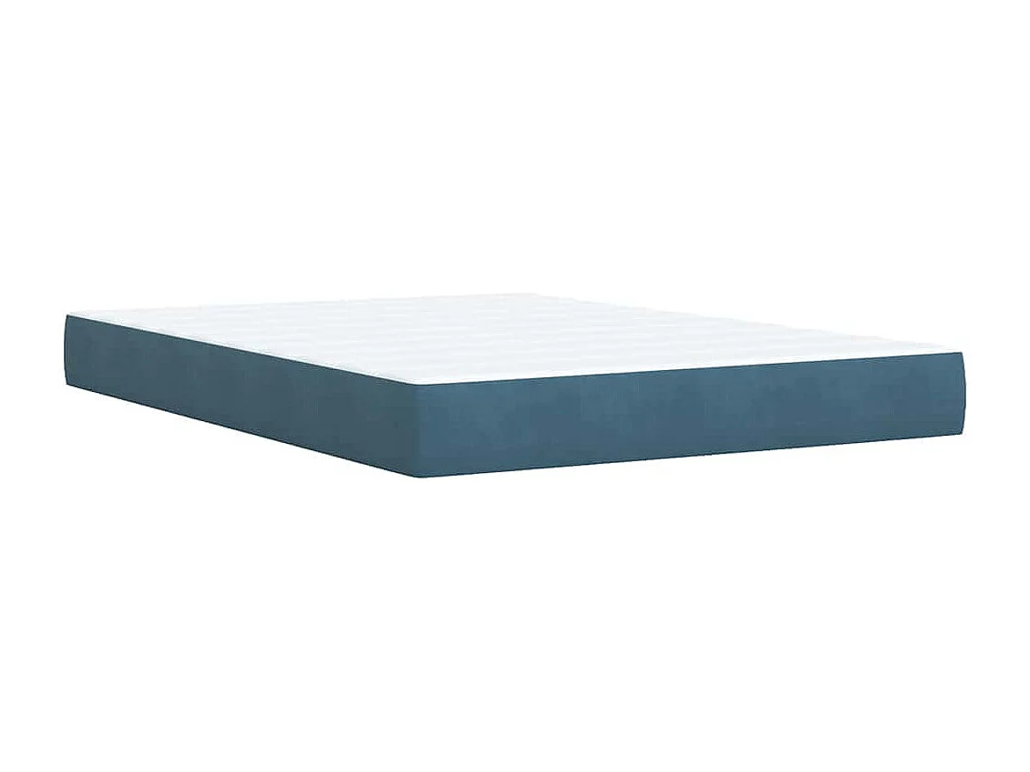 Giroletto a Molle con Materasso Blu 140x200 cm in Velluto