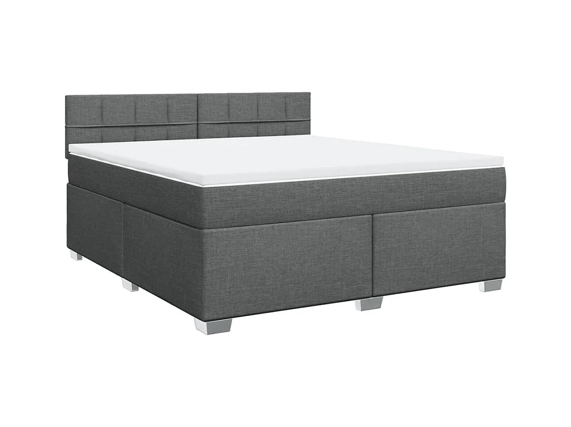 Boxspringbett mit Matratze Dunkelgrau 180x200 cm Stoff