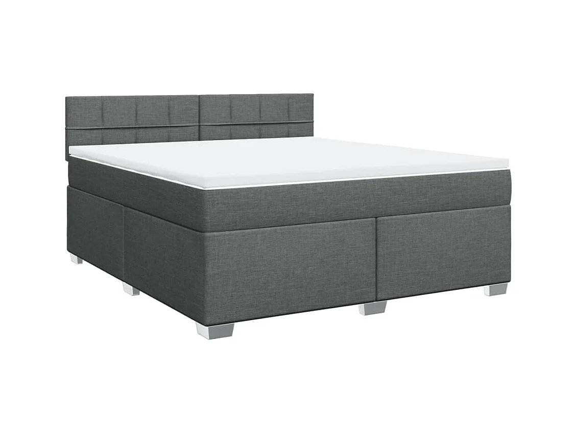 Boxspringbett mit Matratze Dunkelgrau 180x200 cm Stoff