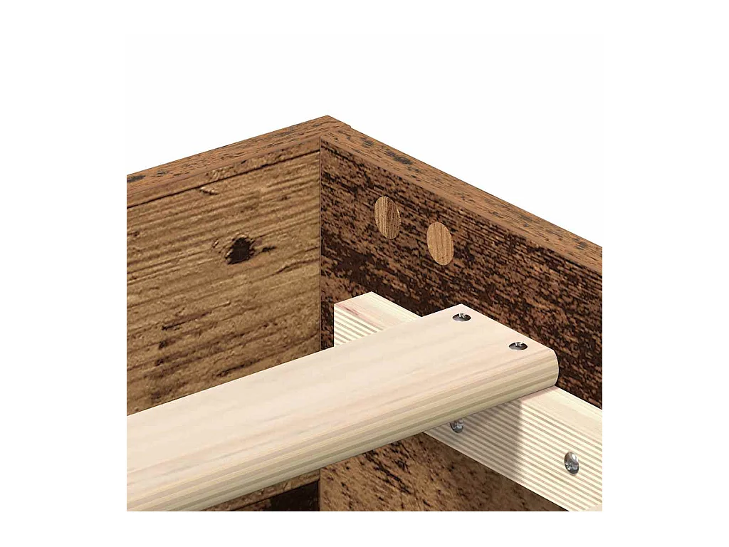 Bettgestell ohne Matratze Altholz-Optik 140x190cm Holzwerkstoff