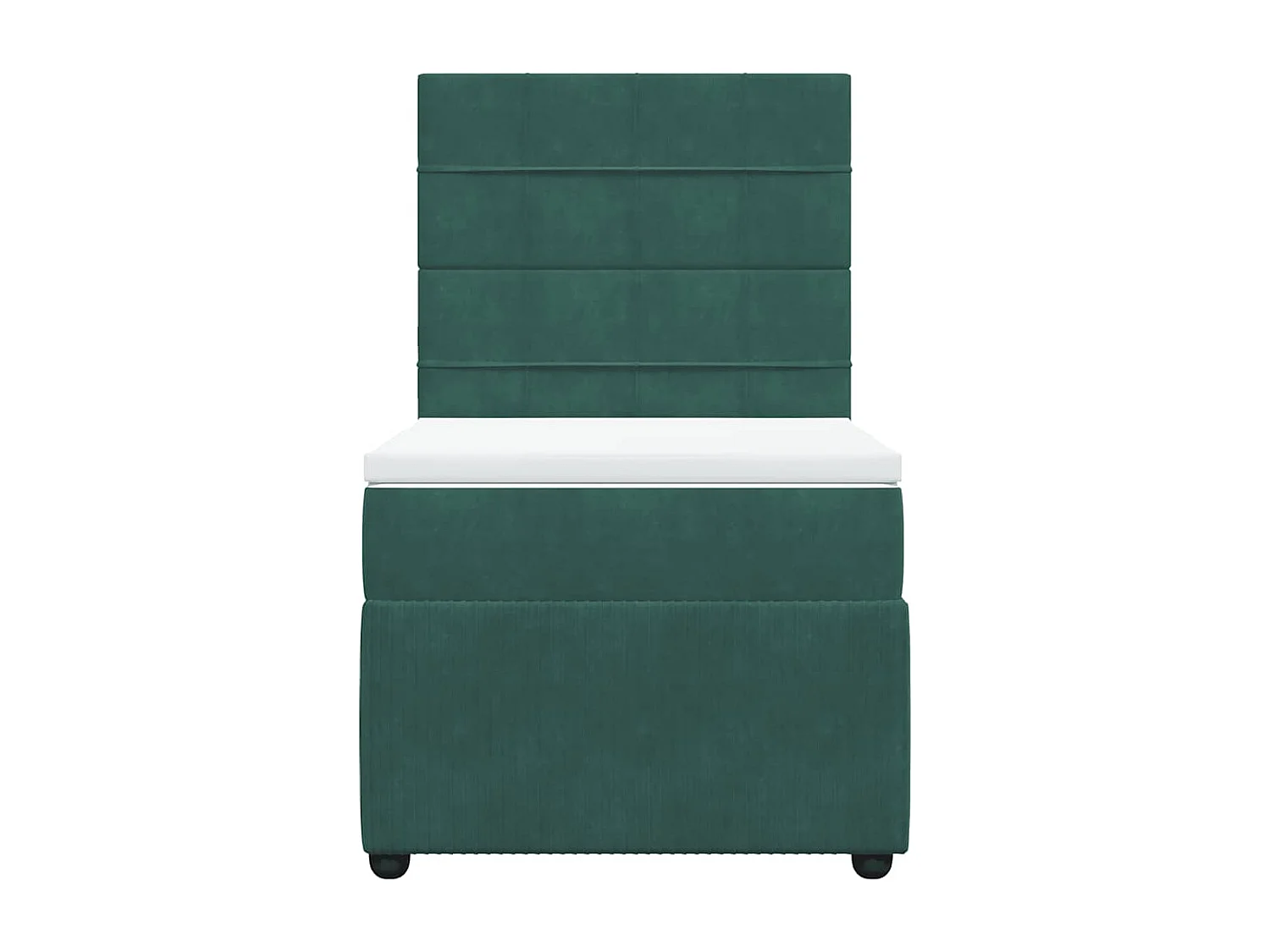 Boxspringbett mit Matratze Dunkelgrün 90x190 cm Samt