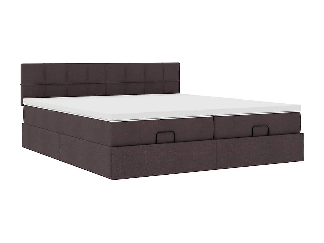 Ottoman bed met matrassen en LED's 180x200cm stof donkerbruin