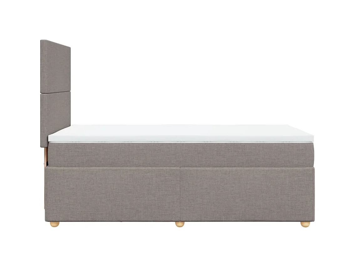 Sommier à lattes de lit avec matelas Taupe 90x200 cm Tissu