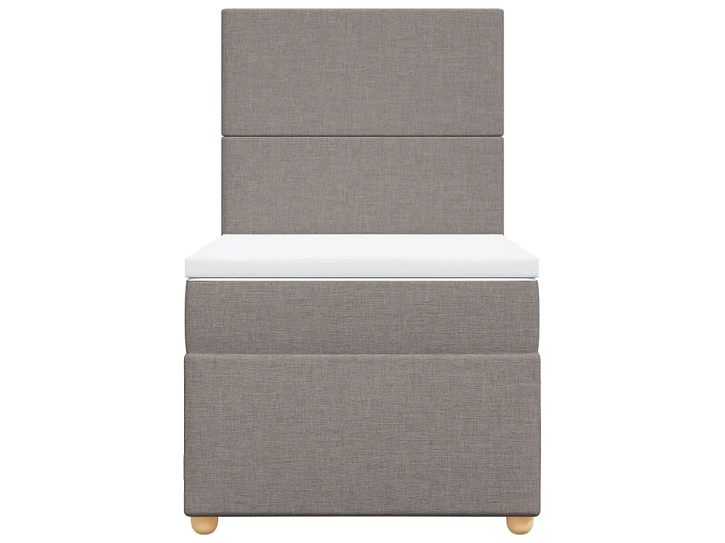 Cama com molas/colchão 90x200 cm tecido castanho-acinzentado