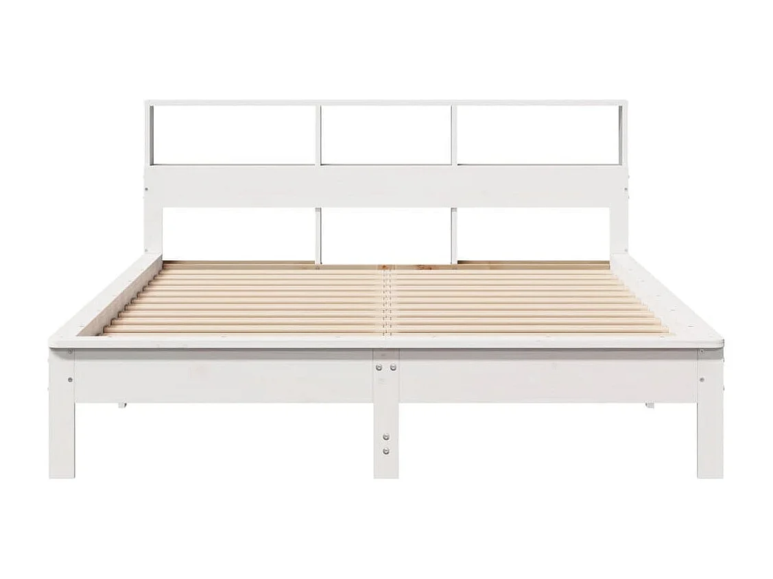 Bedframe zonder matras massief grenenhout wit 140x200 cm