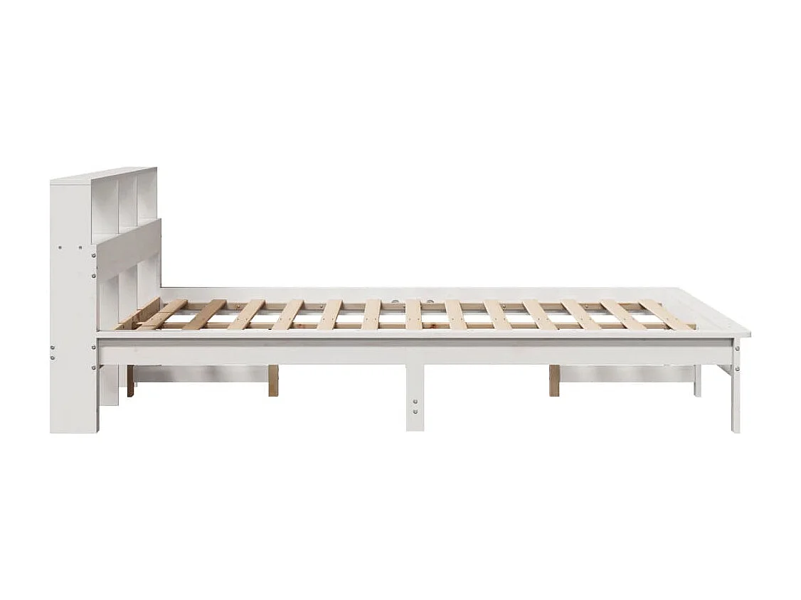 Bedframe zonder matras massief grenenhout wit 140x200 cm