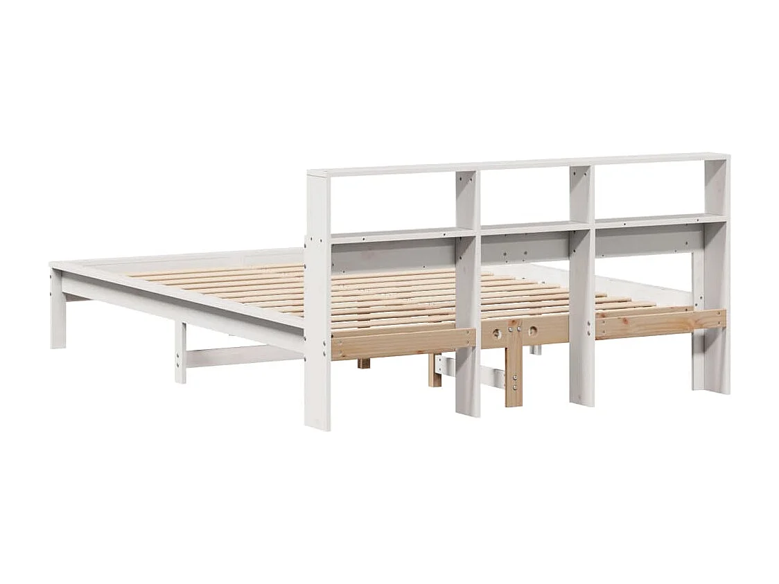Bedframe zonder matras massief grenenhout wit 140x200 cm