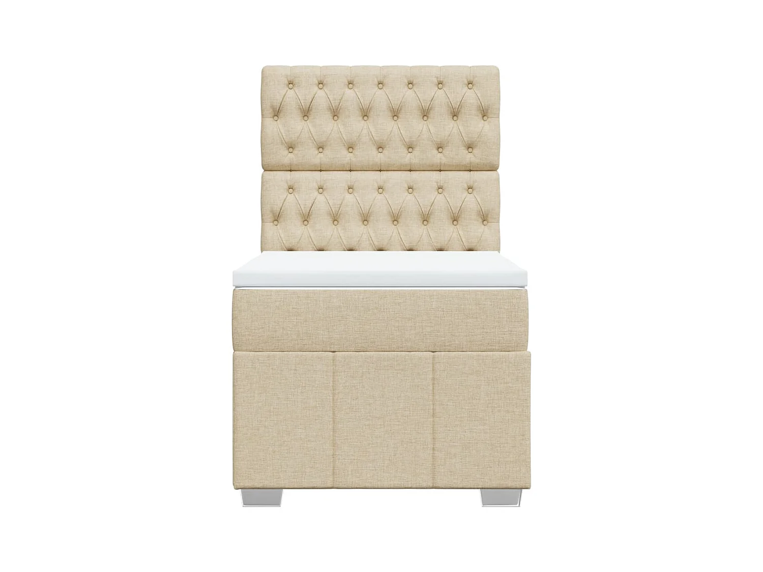 Boxspringbett mit Matratze Creme 90x200 cm Stoff