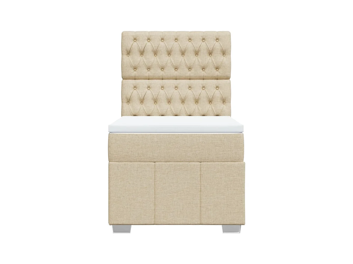 Sommier à lattes de lit avec matelas Crème 90x200 cm Tissu