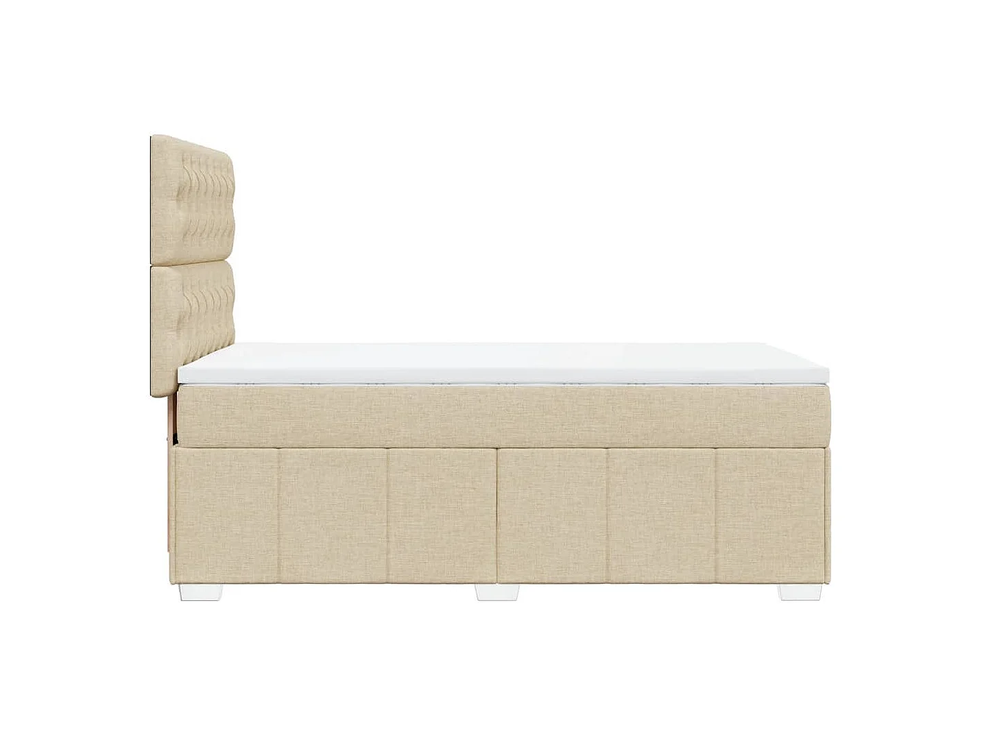 Cama com molas/colchão 90x200 cm tecido cor crème