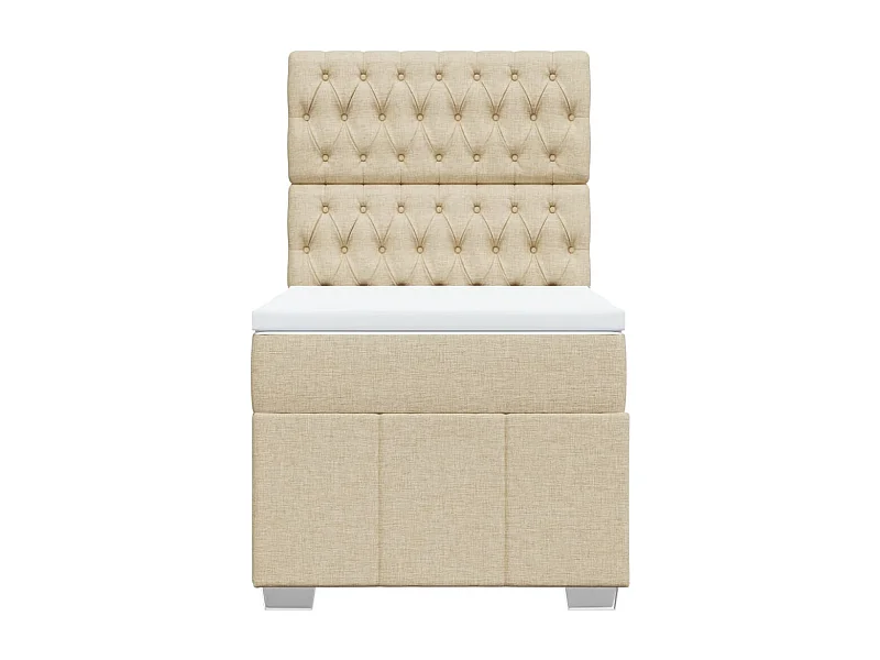 Cama com molas/colchão 90x200 cm tecido cor crème