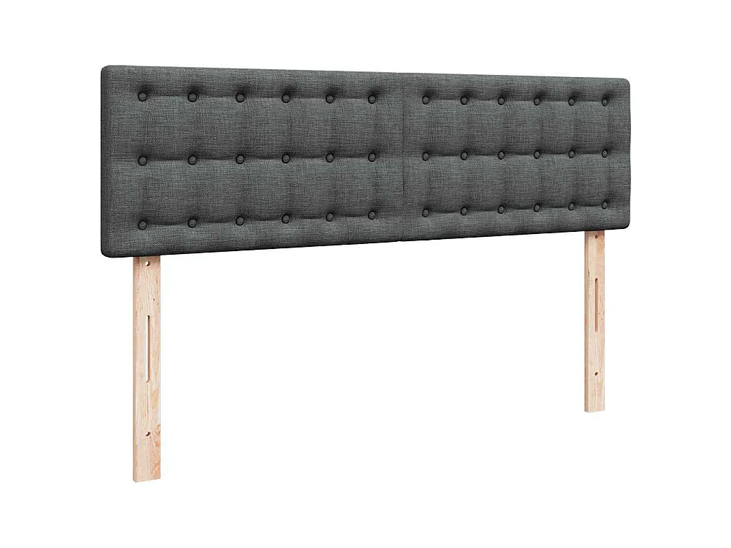 Lit ottoman avec matelas gris foncé 140x190 cm tissu