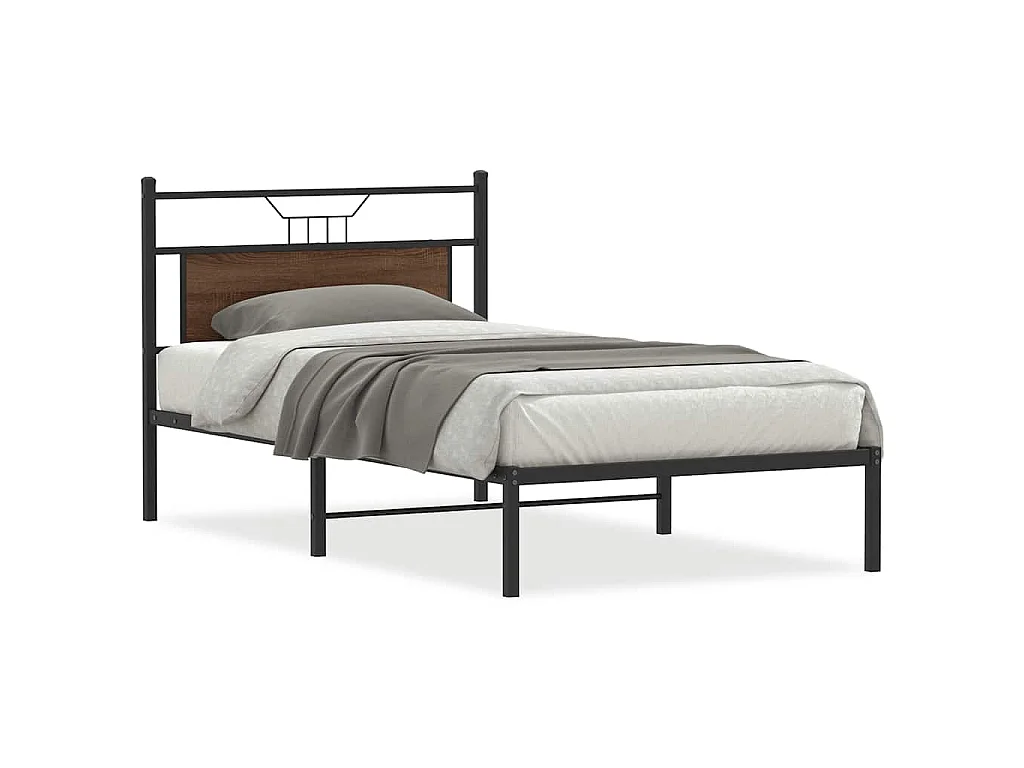 Cadre de lit sans matelas chêne marron 100x200 cm