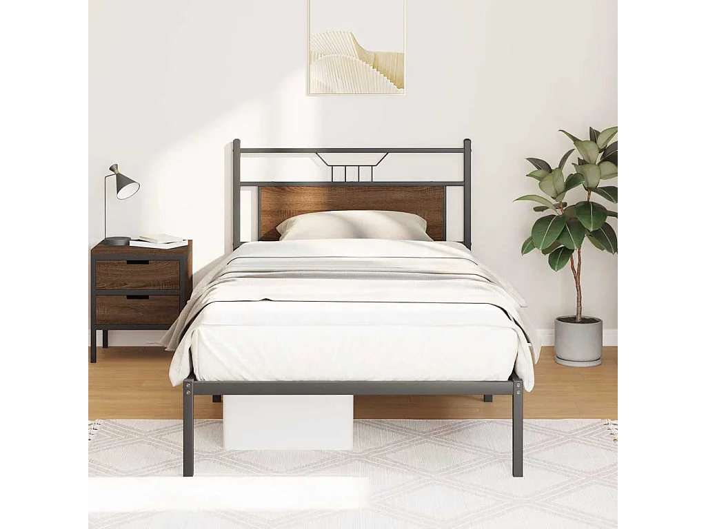 Cadre de lit sans matelas chêne marron 100x200 cm