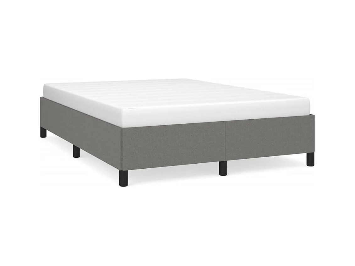 Cadre de lit sans matelas gris foncé 140x200 cm tissu