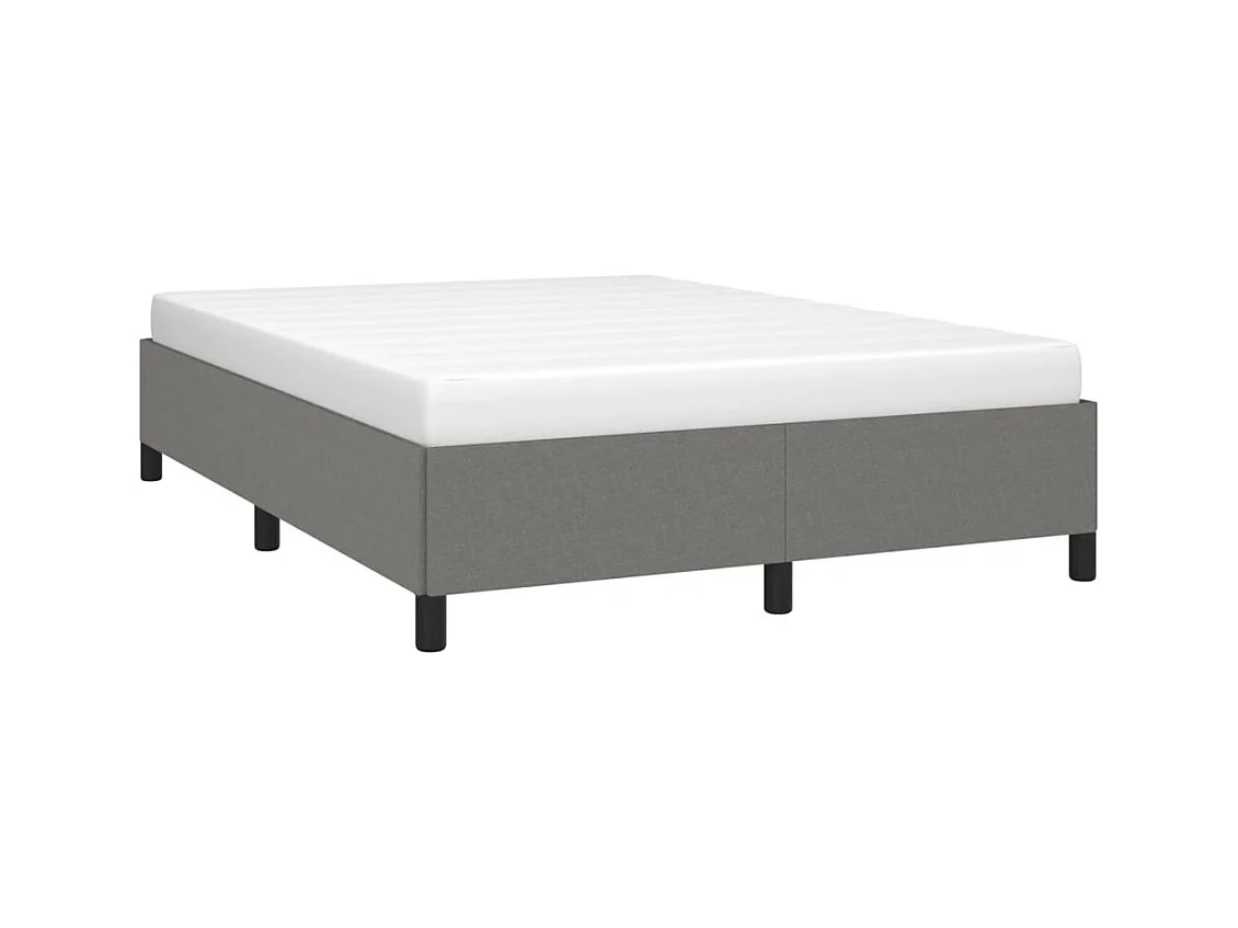 Cadre de lit sans matelas gris foncé 140x200 cm tissu