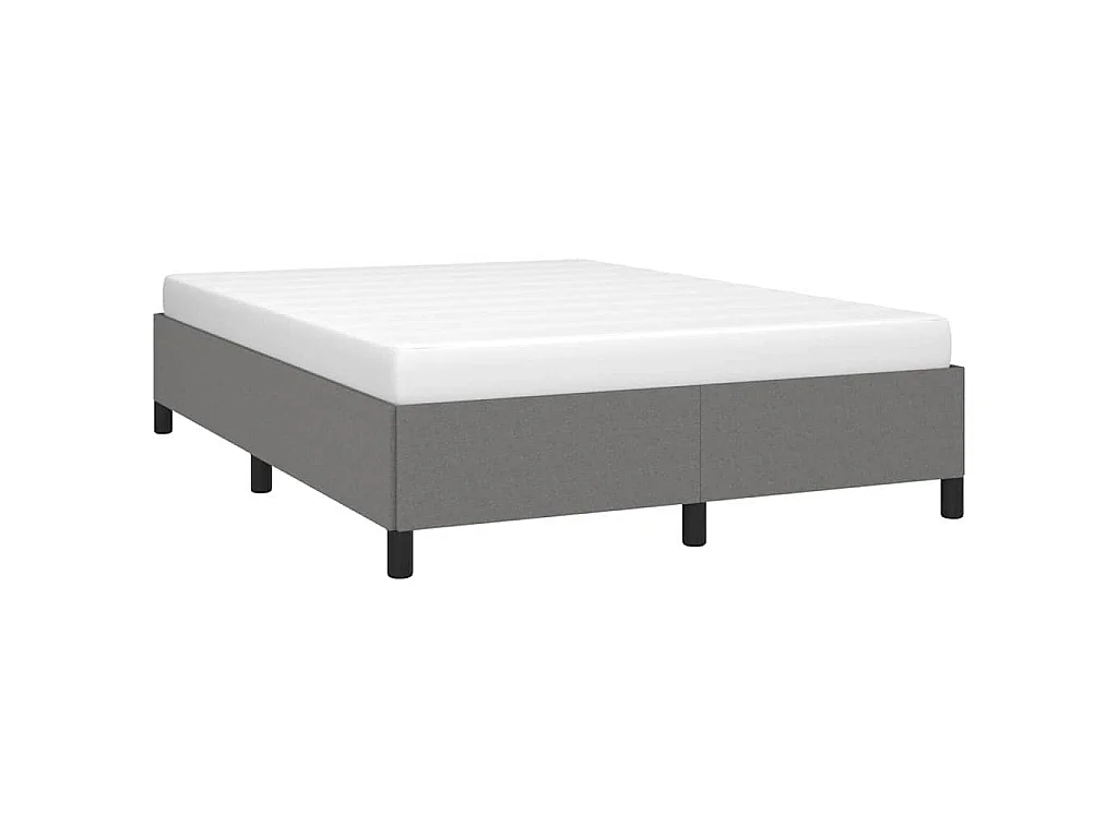 Cadre de lit sans matelas gris foncé 140x200 cm tissu