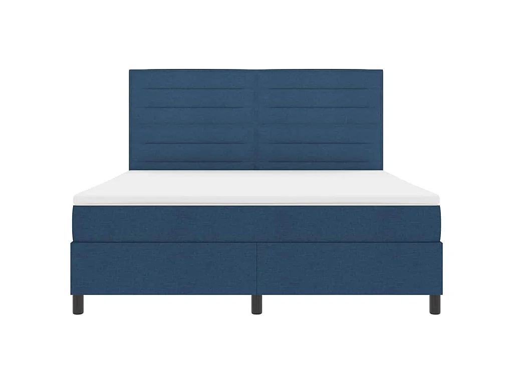 Lit à ressorts avec matelas Bleu 180 x 200 cm tissu