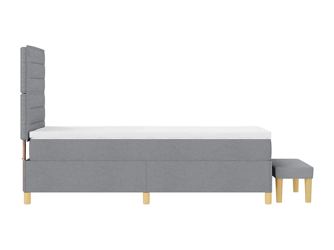 Letto a molle con materasso Grigio chiaro 90 x 200 cm Tessuto