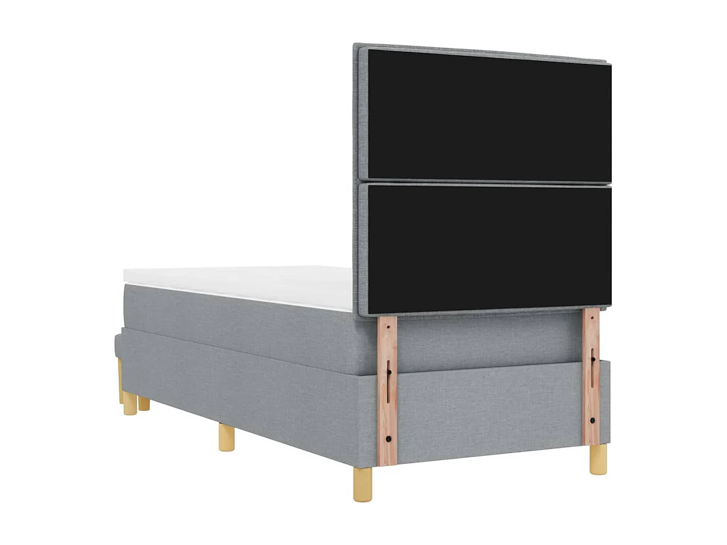 Letto a molle con materasso Grigio chiaro 90 x 200 cm Tessuto