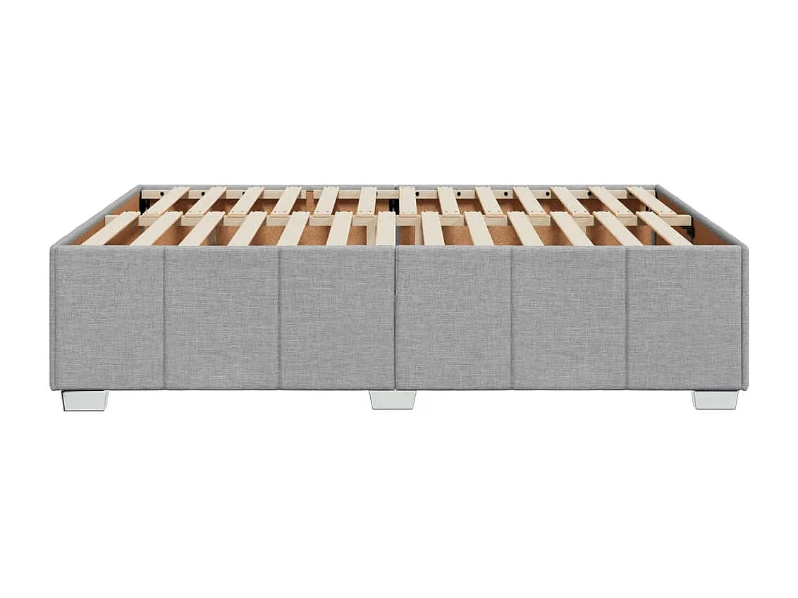 Estrutura de cama sem colchão 140x190 cm tecido cinzento-claro
