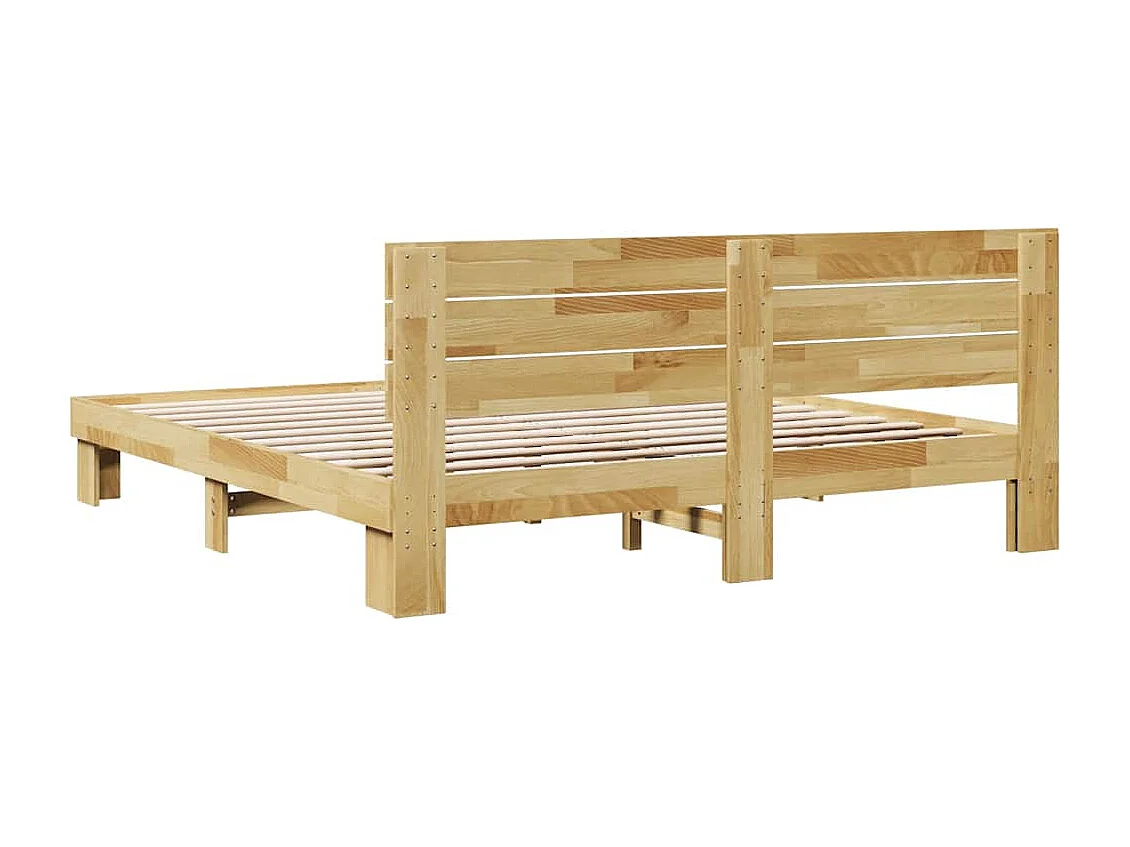 Massivholzbett mit Kopfteil ohne Matratze 180x200 cm Eichenholz