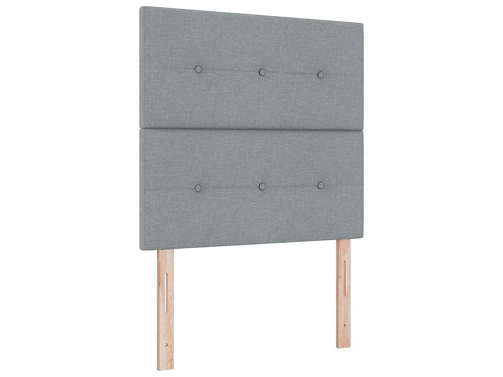 Boxspring bed met hoofdeinde Lichtgrijs 200 x 90 cm Stof