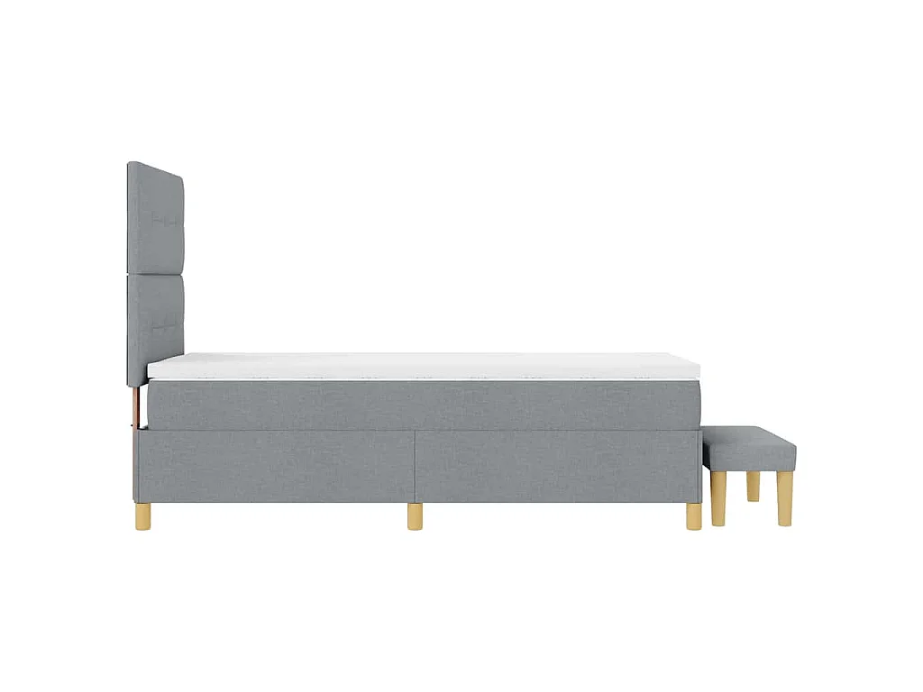 Boxspring bed met hoofdeinde Lichtgrijs 200 x 90 cm Stof