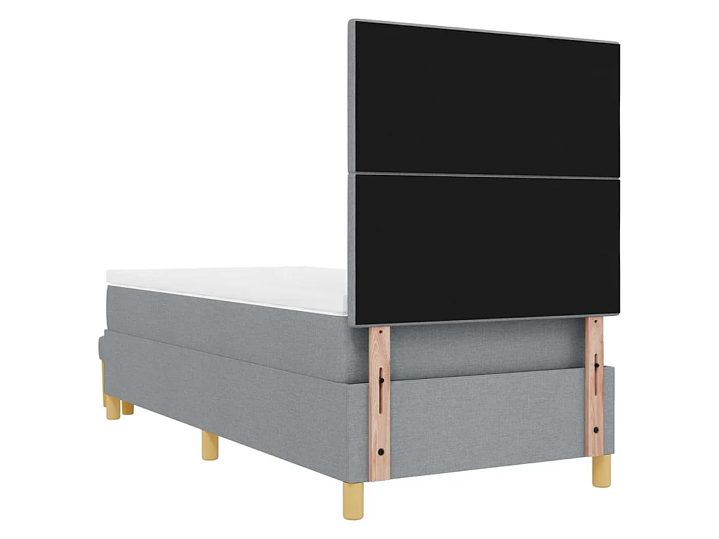 Boxspring bed met hoofdeinde Lichtgrijs 200 x 90 cm Stof