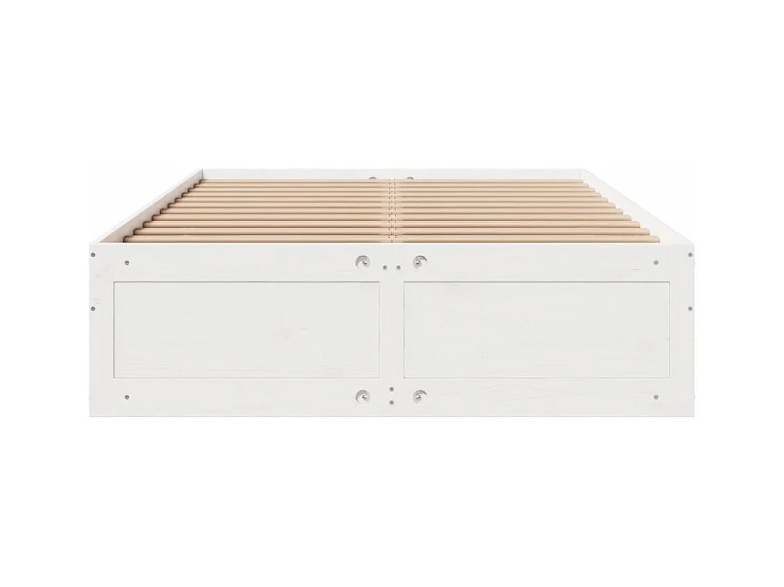 Cadre de lit sans matelas avec tiroirs blanc 140x200cm bois pin